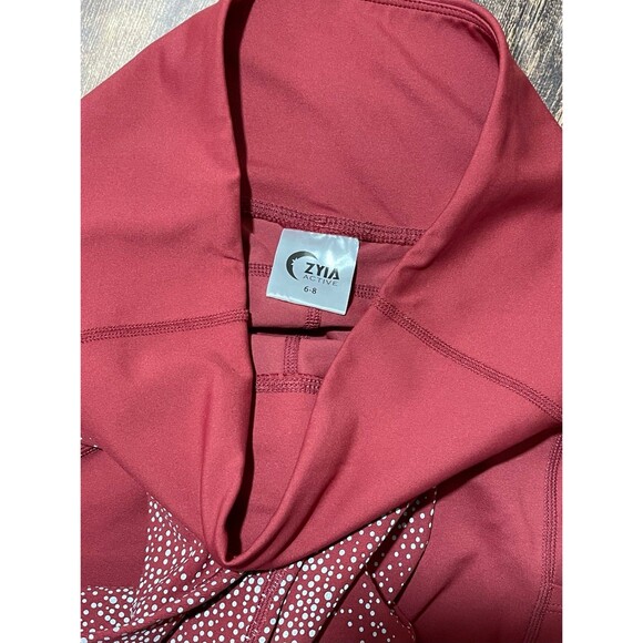 Zyia Active Light & Luxe Pocket Reflective Hi rise 7/8 leggings Merlot size 6-8 - Picture 4 of 5